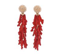 Pendientes de gota con temática de playa de moda, adornos de perlas de aleación de resina, artesanía, estilos versátiles, aretes de gota inspirados en perlas
