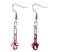 Pendientes de gota con tijeras para mujeres y niñas, aretes góticos con estampado de sangre, aretes de tijera de Halloween, aretes de aro de perlas grandes para mujer, talla única, Metal, Sin piedra