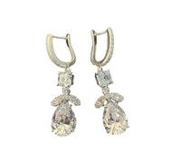 Pendientes de gota cúbica brillantes Accesorios de oreja de moda brillantes para bodas Joyería de compromiso hermosa moderna