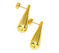 Pendientes de gota de agua chapados en oro con estilo para mujer, pendientes en forma de lágrima, joyería elegante para piel sensible, pendientes en forma de lágrima