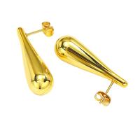 Pendientes de gota de agua de acero inoxidable hechos a mano con forma de lágrima para mujer, accesorios simples y elegantes, aretes para piel sensible