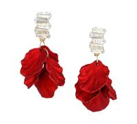 Pendientes de gota de aleación resistentes con lazo y circonita para uso diario y ocasiones especiales, joyería de celebración festiva, talla única, como se describe, como se describe