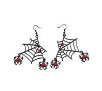 Pendientes de gota de arañas de murciélago vanguardistas, joyería de estilos góticos de aleación para mujeres, disfraces de Halloween, fiestas, pendientes con diseños únicos de murciélagos