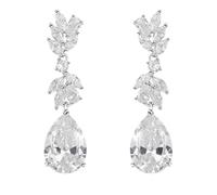 Pendientes de gota de boda con circonita cúbica marquesa, joyería nupcial para mujer, baile de graduación y eventos formales, One Size, Latón Metal, Circonita cúbica