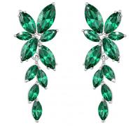 Pendientes de gota de circonita cúbica de marquesa, elegantes joyas de boda de cristal para novias y damas de honor, One Size, Latón Metal, Circonita cúbica