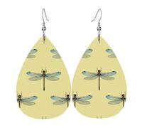 Pendientes de gota de cuero, aretes colgantes con diseño de lágrima para mujer, novia, esposa, talla única, Cuero