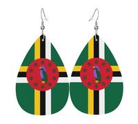 Pendientes de gota de cuero, diseño de lágrima con bandera alemana, para mujer, novia, esposa, talla única, Cuero