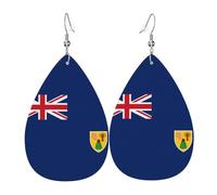 Pendientes de gota de cuero, diseño de lágrima con bandera alemana, para mujer, novia, esposa, talla única, Cuero