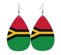 Pendientes de gota de cuero, diseño de lágrima con bandera alemana, para mujer, novia, esposa, talla única, Cuero