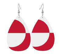 Pendientes de gota de cuero, diseño de lágrima con bandera alemana, para mujer, novia, esposa, talla única, Cuero