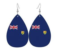 Pendientes de gota de doble cara con estampado de bandera de las Islas Turcas y Caicos, accesorios, aretes colgantes para mujer, todas las ocasiones