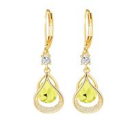 Pendientes de gota de moda con piedra natal chapados en plata/oro/oro rosa, aretes colgantes de lágrima, joyería de cumpleaños, graduación, para mujer, aretes de resina con flores, A, Cobre, Sin