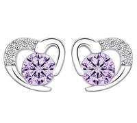 Pendientes de gota de moda para los regalos de las mujeres, regalo de la joyería de los pendientes de la vid prisionera de la oreja del corazón de amor con incrustaciones de circonitas cúbicas