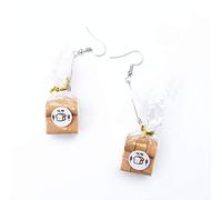 Pendientes de gota de pan hechos a mano, multicolor, degradado, oro blanco, para mujer, talla única, como se describe, como se describe