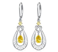 Pendientes de gota de piedra natal de lágrima para mujer, de plata de ley, infinito de filigrana, pendientes de espalda descubierta, amor infinito, cumpleaños, aniversario, joyas regalos para sus