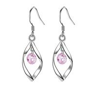Pendientes de gota de plata de ley con circonita, aretes de gota de diamante de plata de ley, hipoalergénicos, aretes colgantes de gancho para orejas sensibles, circonita cúbica pequeña, regalo de