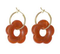 Pendientes de gota de resina acrílica coloridos, color dorado, huecos, redondos, para mujeres y niñas