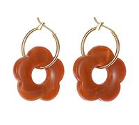Pendientes de gota de resina acrílica coloridos, color dorado, huecos, redondos, para mujeres y niñas, Aleación y acrílico