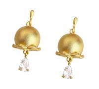 Pendientes de gota dorados de moda con diseño de lirios del valle, accesorios portátiles para bodas y fiestas