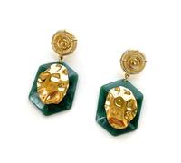 Pendientes de gota poco convencionales con base de acero inoxidable con detalles de resina translúcida, joyería de moda para mujer, aretes modernos incomparables, uso diario