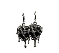 Pendientes de gota únicos con efecto líquido con forma de corazón y estrella con estilos góticos hechos a mano, accesorios para estilos alternativos para uso diario gótico, talla única, como se