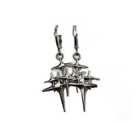 Pendientes de gota únicos con efecto líquido con forma de corazón y estrella con estilos góticos hechos a mano, accesorios para estilos alternativos para uso diario gótico, talla única, como se