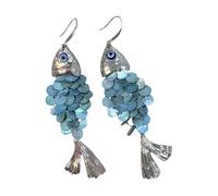 Pendientes de gotas con temática oceánica, escamas de y discos redondos, accesorio elegante para mujer, pendientes únicos con forma de gota de escamas de