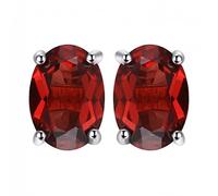 Pendientes de granate rojo natural genuino cortado para mujer, joyería de piedras preciosas