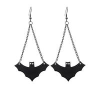 Pendientes de Halloween con forma de calabaza y murciélago, aretes con tuerca que cuelgan, joyería de estilo divertido para mujer Pendientes Plata Mujer (Light Blue, One Size)