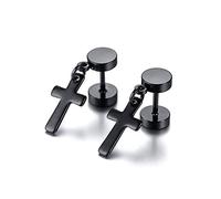 Pendientes de hombre con cruz colgante para mujer Acero inoxidable boucle d'oreille Oración religiosa brinco BijouxInteligencia práctica.