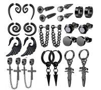 Pendientes de hombre, pendientes de hombre modernos y personalizados, pendientes negros, pendientes de temperamento de hombre