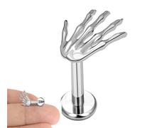 Pendientes De Horror | Anillos de Roscados Internos para Halloween | Accesorios Góticos en Forma de Mano para Mujeres y Jóvenes Pendientes de Estudio Uso Diario Hogar Viajes Disfraces Fiestas