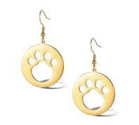 Pendientes de Huella de Pata de Acero Inoxidable Pendientes de Pata de Gato Perro Pendientes Colgantes de Cachorro Mascota Animal Pendientes de Aro Colgantes de Moda para Mujeres Adolescentes, talla