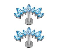 Pendientes de hueso del oído con rosca interna en forma de T curvada a, joyería resistente para cuerpo, pendiente, joyería Piercing