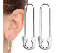 Pendientes de imperdible para mujer,Pendientes de clip | Gota colgante estética para mujer,Pin de seguridad con aro para colgar, aros de, joyería para mujeres y niñas, accesorios de cumpleaños