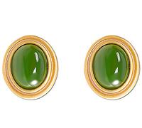 Pendientes de jade y jaspe de Hetian con incrustaciones de oro y plata de ley 925, joyería sencilla de moda para mujer.