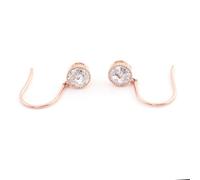 Pendientes de joyería Mujer Oro 9K/14K/18K Pendientes Colgantes de moissanita Redondos Simples de 1ct/2ct Boda Hipoalergénicos