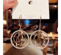 Pendientes de la cadena de cristal de la arco de circón brillante femenina Joyería de boda regalos de cumpleaños