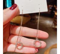 Pendientes de la cadena de cristal de la arco de circón brillante femenina Joyería de boda regalos de cumpleaños