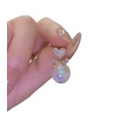 Pendientes de la cadena de cristal de la arco de circón brillante femenina Joyería de boda regalos de cumpleaños