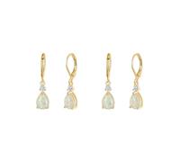 Pendientes de lágrima chapados en color elegante que añaden un toque bohemio a tu atuendo, aretes colgantes de aleación de ópalos de fuego con piedra de oro rosa a la moda, as description, Plástico,