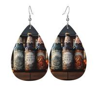 Pendientes de lágrima con 3 botellas de cerveza, ligeros, adecuados para regalos de Navidad y día de San Valentín
