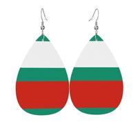 Pendientes de lágrima con bandera búlgara, aretes de gota ligeros adecuados para regalos de Navidad y día de San Valentín