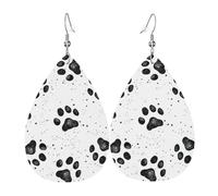 Pendientes de lágrima con estampado de huellas de perro, joyería de moda para mujer, regalo para San Valentín, decoración de vacaciones y viajes
