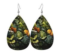 Pendientes de lágrima con hojas de palmera tropical tropical, aretes de gota ligeros adecuados para regalos de Navidad y día de San Valentín