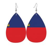 Pendientes de lágrima con la bandera de Liechtenstein, ligeros, adecuados para regalos de Navidad y San Valentín