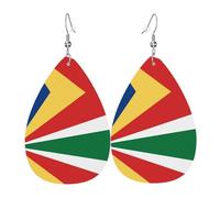 Pendientes de lágrima con la bandera de Seychelles, ligeros, adecuados para regalos de Navidad y día de San Valentín