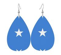 Pendientes de lágrima con la bandera de Somalia, ligeros, adecuados para regalos de Navidad y día de San Valentín