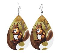 Pendientes de lágrima de ardilla que come nueces, aretes de gota ligeros adecuados para regalos de Navidad y día de San Valentín