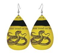 Pendientes de lágrima de cuero para mujer, aretes colgantes ligeros con texto en inglés "Dont Tread On Me", joyería de moda, regalos para mujeres y mujeres